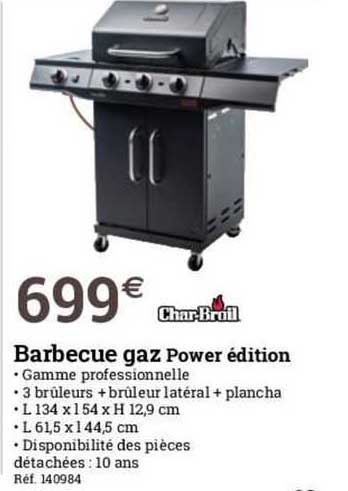 barbecue gaz power édition char-broil