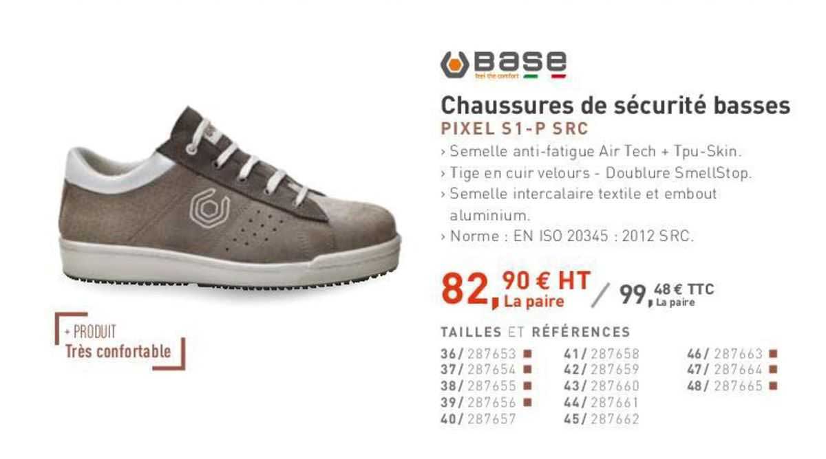 base chaussures de sécurité basses pixel s1 - p src