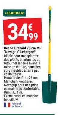 bêche à rebord 28 cm mp "novagrip" leborgne