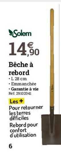 bêche à rebord solem