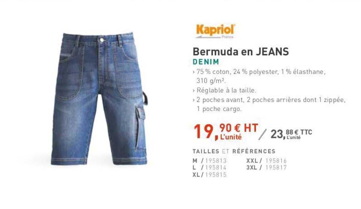bermuda en jeans denim kapriol