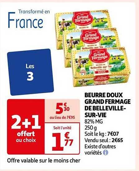 beurre doux grand fermage de belleville-sur-vie