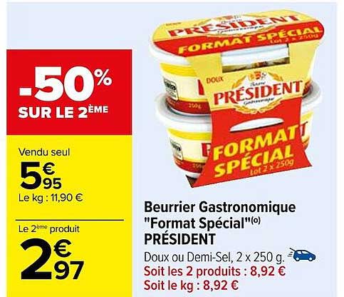 beurrier gastronomique "format spécial" président