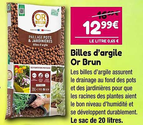 billes d'argile or brun
