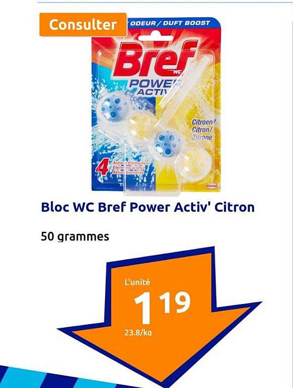 Bloc Wc Bref Power Activ' Citron