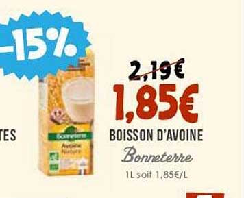 boisson d'avoine bonne terre