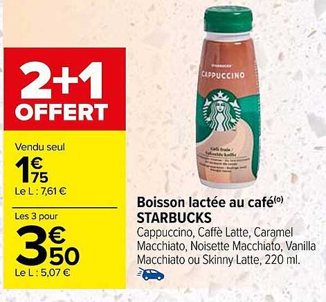 boisson lactée au café starbucks