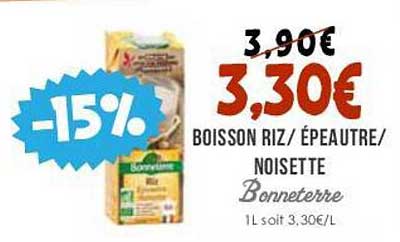 boisson riz/épeautre/noisette bonne terre