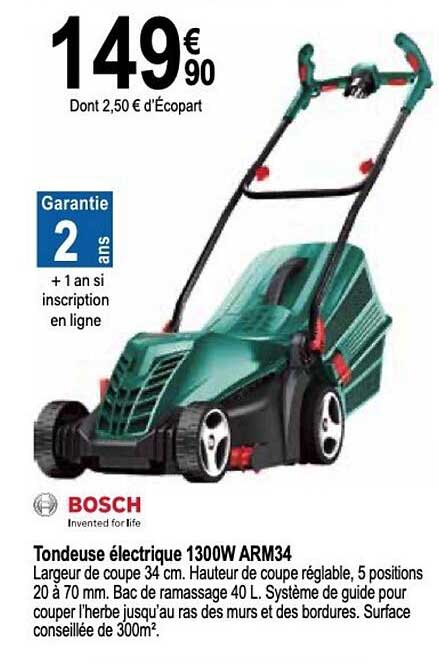Bosch Tondeuse électrique 1300w Arm34