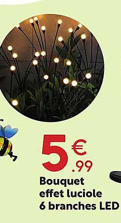 bouquet effet luciole 6 branches led