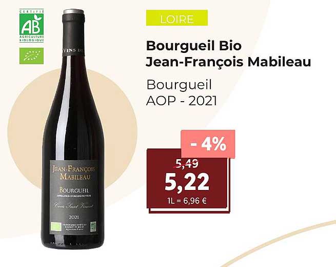 bourgueil bio jean-françois mabileau aop - 2021