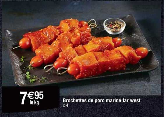brochettes de porc mariné far west