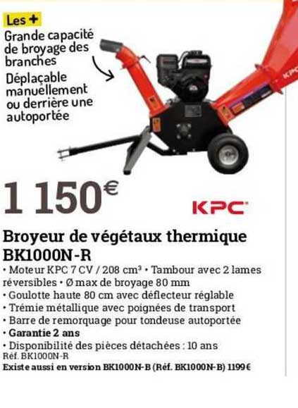 broyeur de végétaux thermique bk1000n-r kpc