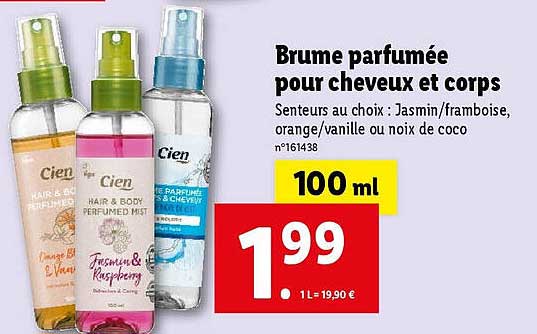 brume parfumée pour cheveux et corps