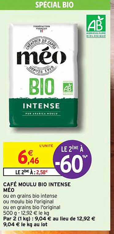 Café Moulu Bio Intense Méo