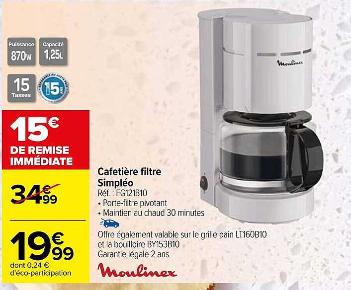 Cafetière Filtre Simpléo Moulinex