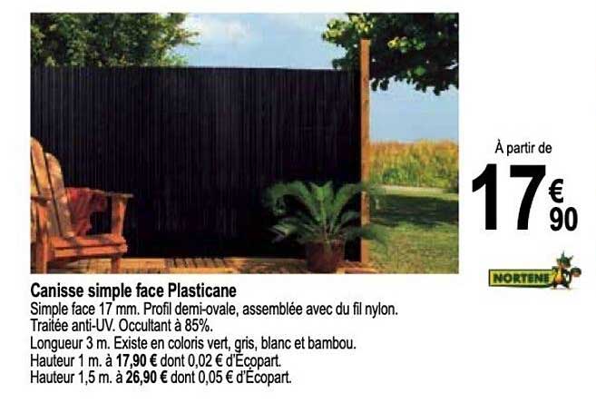 canisse simple face plasticane