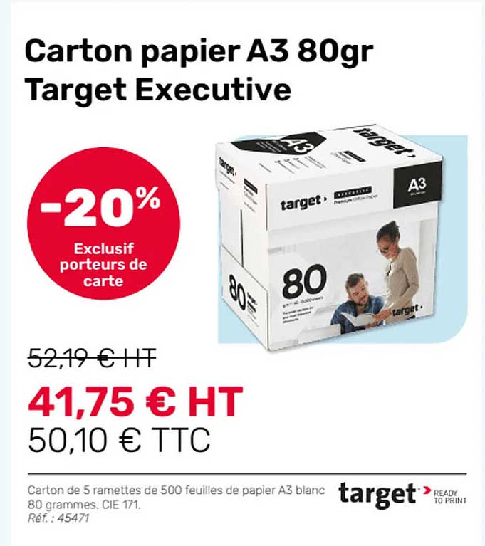 carton papier a3 80gr target executive