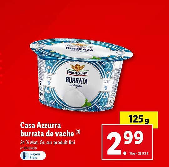 Casa Azzura Burrata De Vache