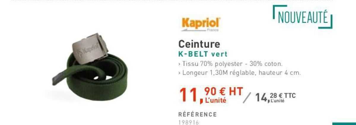 ceniture k-belt vert kapriol