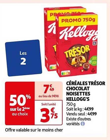 Céréales Trésor Chocolat Noisettes Kellogg's