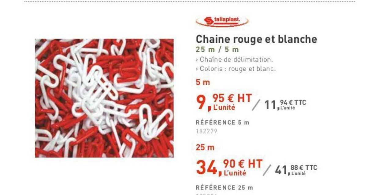 chaîne rouge et blanche tallaplast