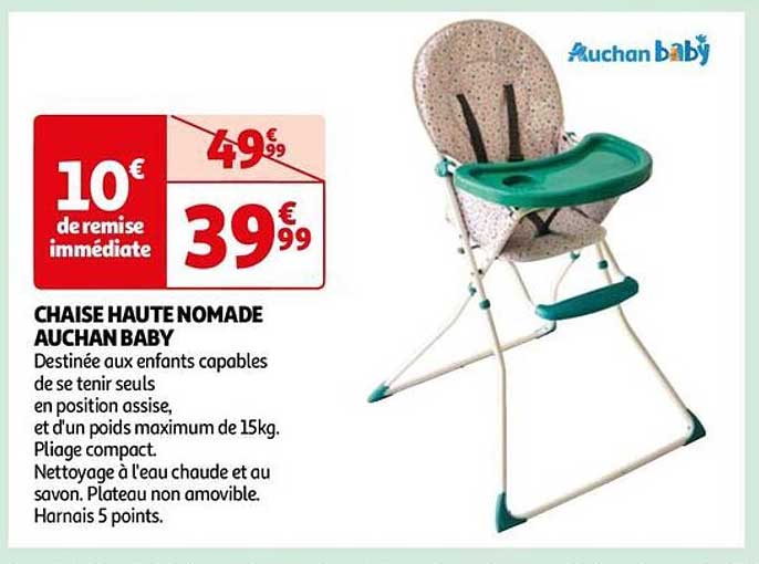 Chaise Haute Nomade Auchan Baby