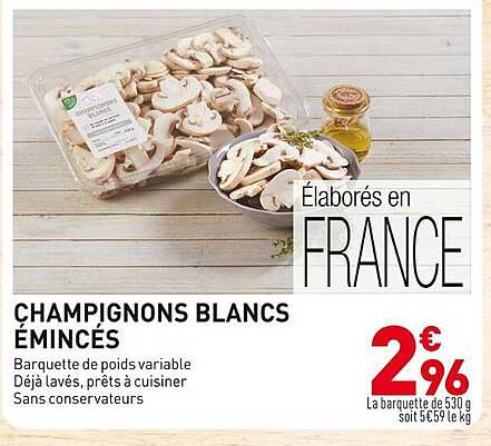 Champignons Blancs émincés