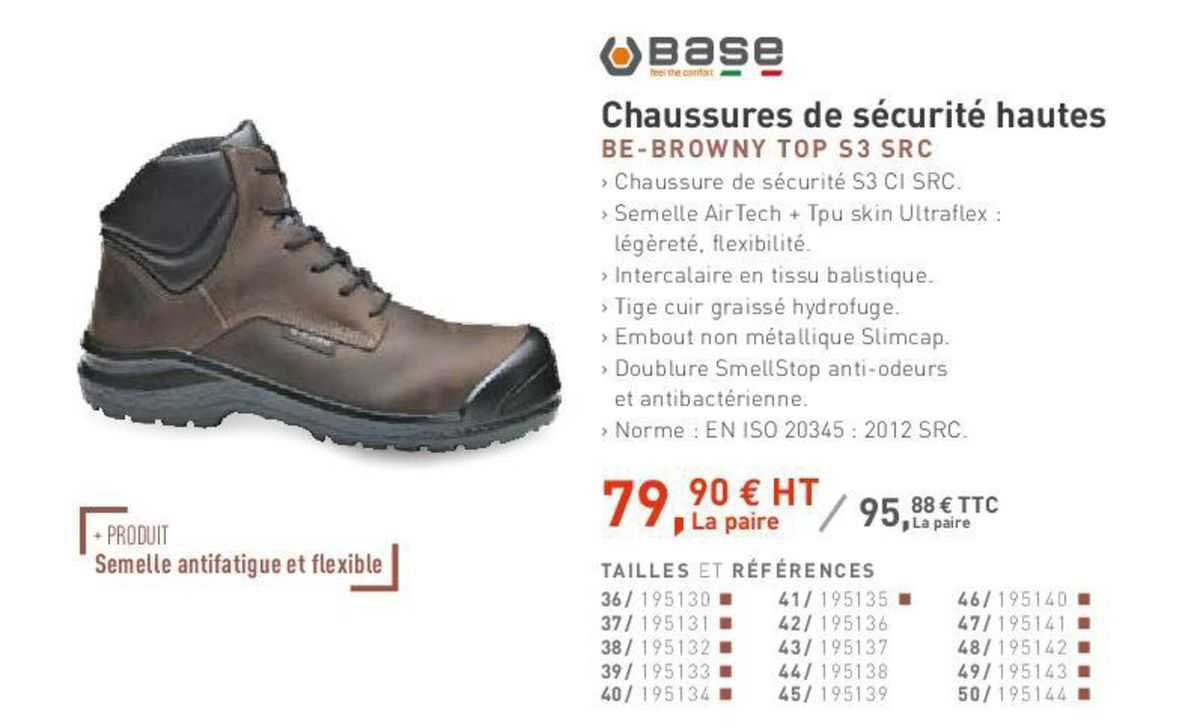 chaussures de sécurité hautes base