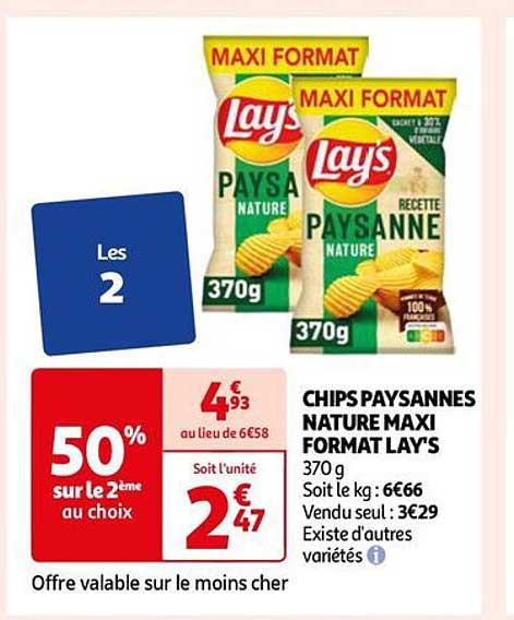 chips paysannes nature maxi format lay's