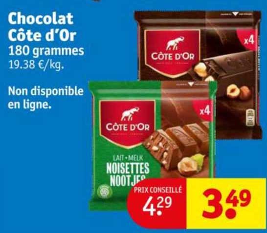 chocolat côte d'or 180 grammes
