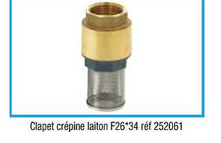 clapet crépine laiton f26*34