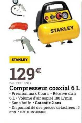 compresseur coaxial 6 l stanley