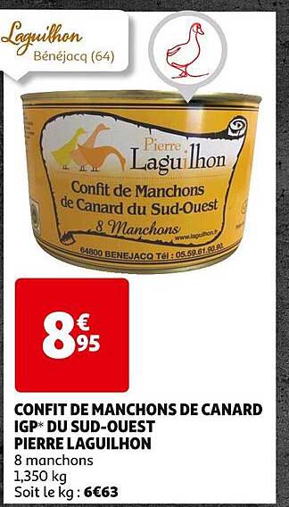 confit de manchons de canard igp du sud-ouest pierre laguilhon