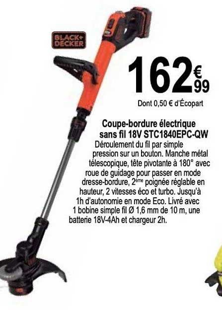 coupe-bordure électrique sans fil 18v STC1840EPC-QW