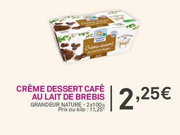 crème dessert café au lait de brebis grandeur nature