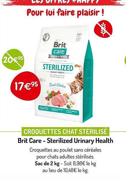 croquettes chat stérilisé brit care - sterilized urinary health