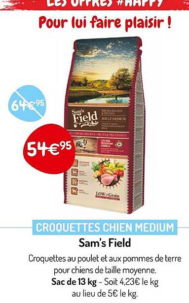croquettes chien medium sam's field