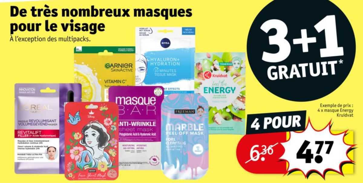 de très nombreux masques pour le visage