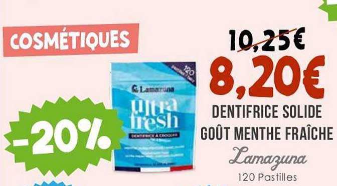 dentifrice solide goût menthe fraîche lamazuna