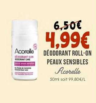 déodorant roll-on peaux sensibles acorelle