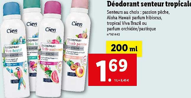 déodorant senteur tropicale