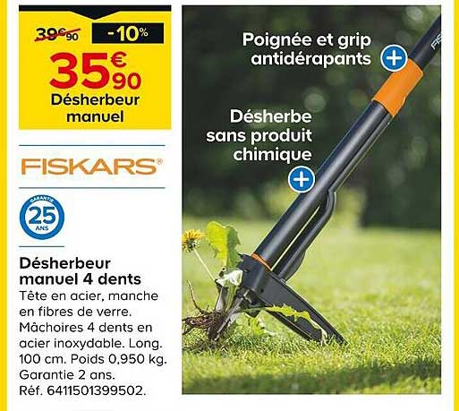 désherbeur manuel 4 dents