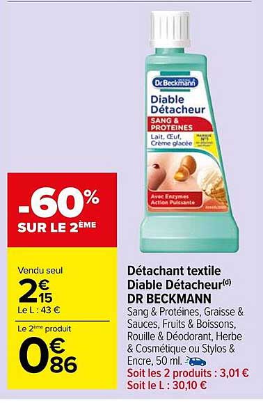 détachant textile diable détacheur dr beckmann