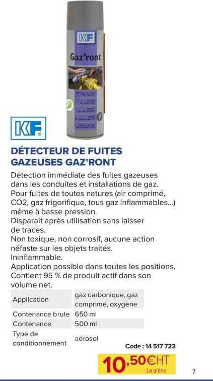 détecteur de fuites gazeuses gaz'ront