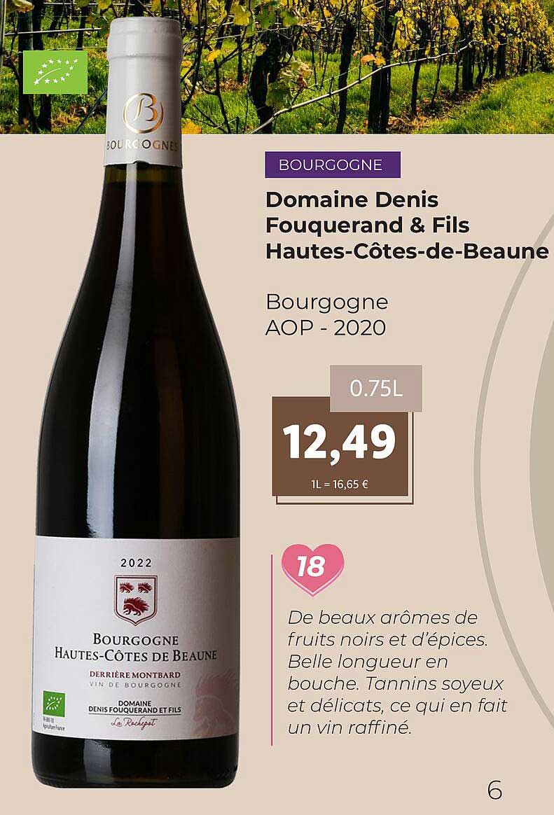domaine denis fouquerant & fils hautes-côtes-de-beaune bourgogne aop - 2020