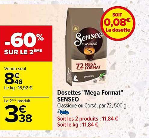 dosettes mega format senseo