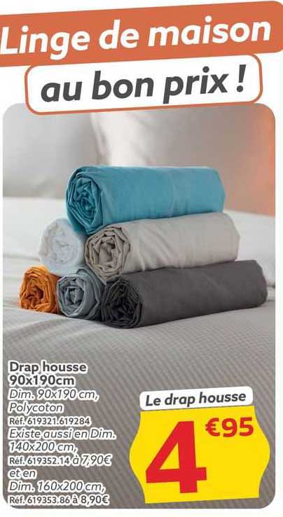 drap housse 90x190 cm