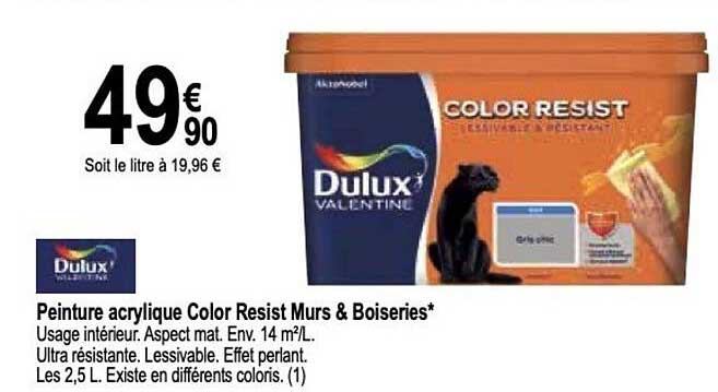 dulux peinture acrylique color resist murs & boiseries