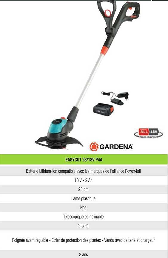 easycut 23/18v p4a gardena